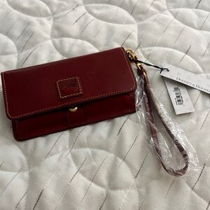 Dooney & Bourke Burgundy Leather Phone Wristlet